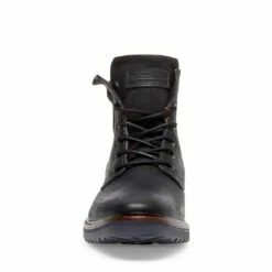 Best Sale 🛒 SteveMadden WELLINGTON BLACK LEATHER ✨ -Steve Madden Shoes For Men Sales STEVEMADDEN BOOTS WELLINGTON BLACK LEATHER FRONT