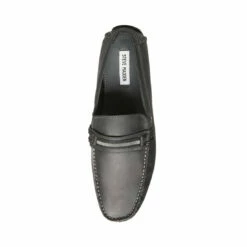 Best Sale 🧨 SteveMadden GRAB BLACK LEATHER 🌟 -Steve Madden Shoes For Men Sales STEVEMADDEN CASUAL GRAB BLACK LEATHER TOP