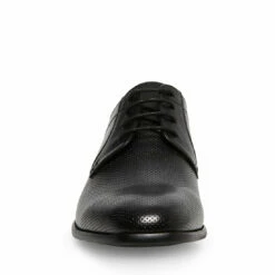 Promo 🔥 SteveMadden PERRIS BLACK LEATHER ⭐ -Steve Madden Shoes For Men Sales STEVEMADDEN DRESS PERRIS BLACK LEATHER FRONT