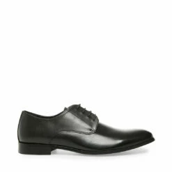 New ⌛ SteveMadden PREY BLACK LEATHER 🔔 -Steve Madden Shoes For Men Sales STEVEMADDEN DRESS PREY BLACK LEATHER SIDE 2