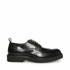 Best Pirce ❤️ SteveMadden ADRICK BONE LEATHER 🎉 -Steve Madden Shoes For Men Sales STEVEMADDEN SHOES ADRICK BLACK LEATHER SIDE 3