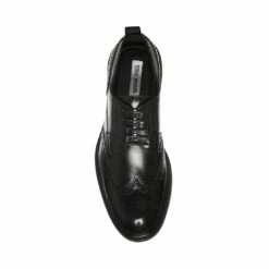 Deals 👏 SteveMadden ADRICK BLACK LEATHER 🔔 -Steve Madden Shoes For Men Sales STEVEMADDEN SHOES ADRICK BLACK LEATHER TOP