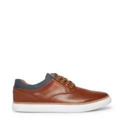 Cheapest 🛒 SteveMadden GULLY TAN LEATHER 🛒 -Steve Madden Shoes For Men Sales STEVEMADDEN SHOES GULLY TAN LEATHER SIDE 1