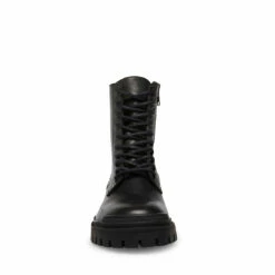 Hot Sale 👏 SteveMadden HALEN BLACK LEATHER 🔥 -Steve Madden Shoes For Men Sales STEVEMADDEN SHOES HALEN BLACK LEATHER FRONT