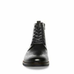 Best Pirce 👏 SteveMadden TILMAN BLACK LEATHER 😍 -Steve Madden Shoes For Men Sales STEVEMADDEN SHOES TILMAN BLACK FRONT