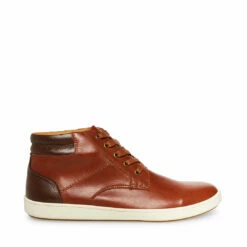 Best deal ❤️ SteveMadden M-FRAY BLACK ⭐ -Steve Madden Shoes For Men Sales STEVEMADDEN SHOES M FRAY COGNAC SIDE