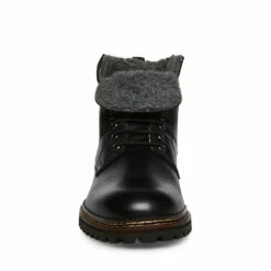 Buy ⭐ SteveMadden STRATEGYY BLACK LEATHER ⭐ -Steve Madden Shoes For Men Sales STEVEMADDEN SHOES STRATEGY BLACK FRONT